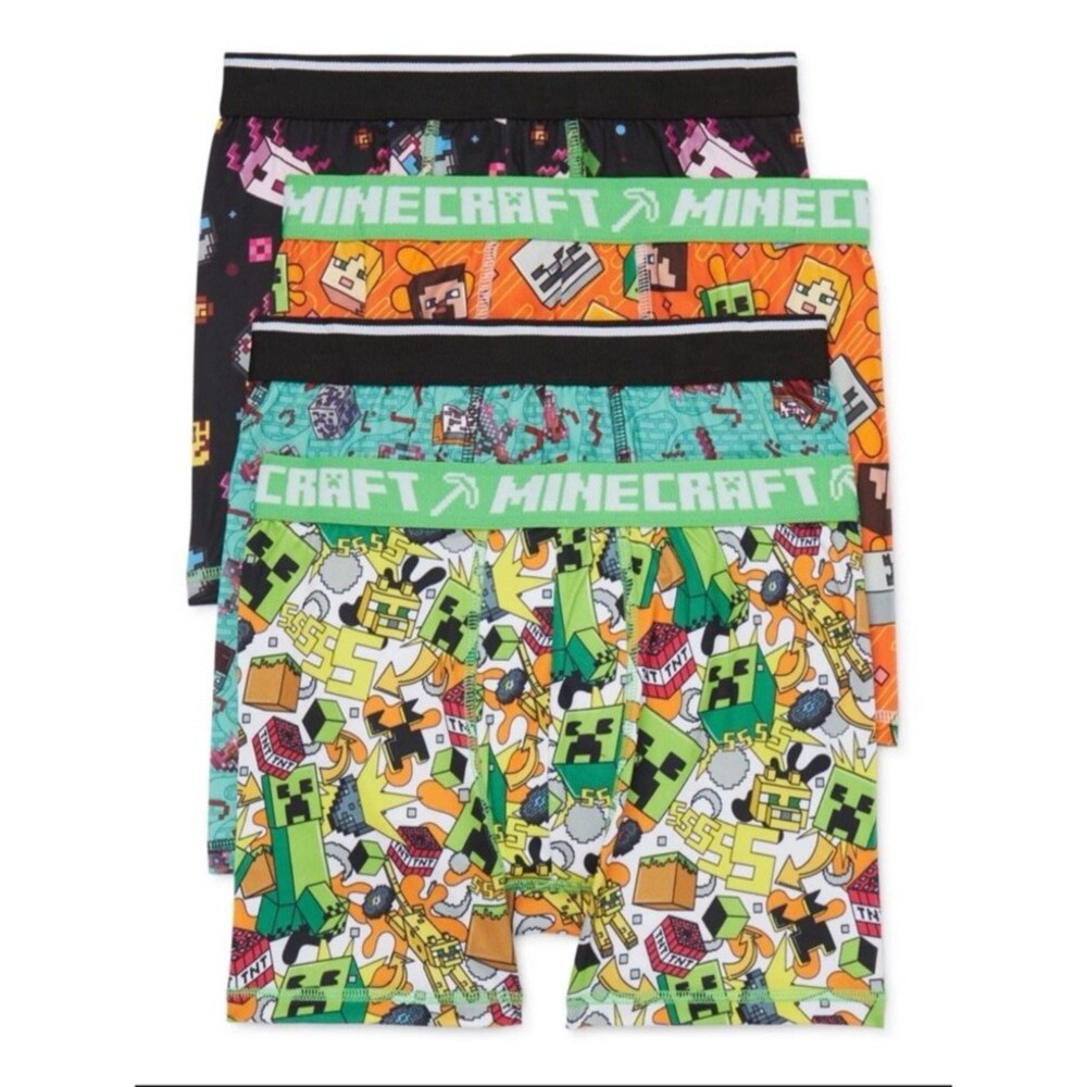 Minecraft Boys Boxer Brief Underwear, 4-Pack, Size X-Large